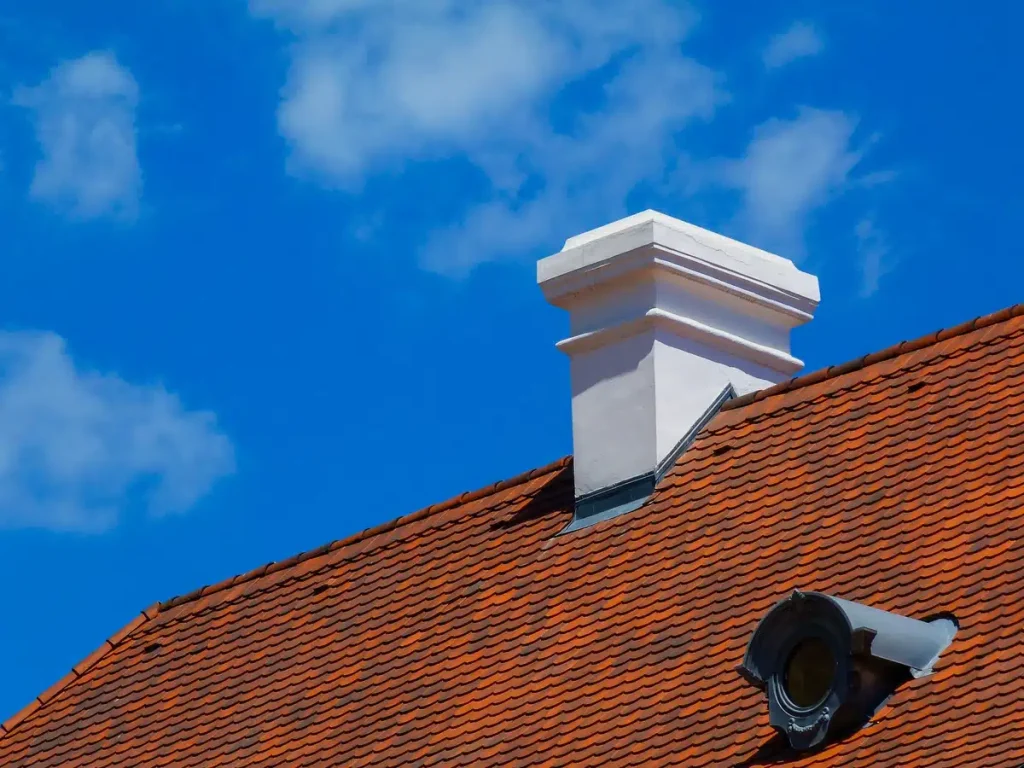 roof flashing on house tile roof
