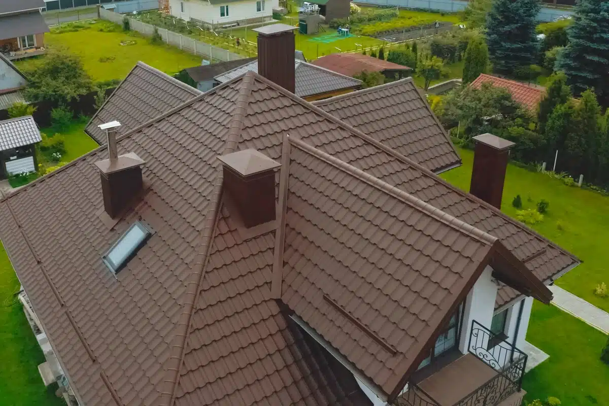 corrugated-metal-roof-on-house brown corrugated metal roof