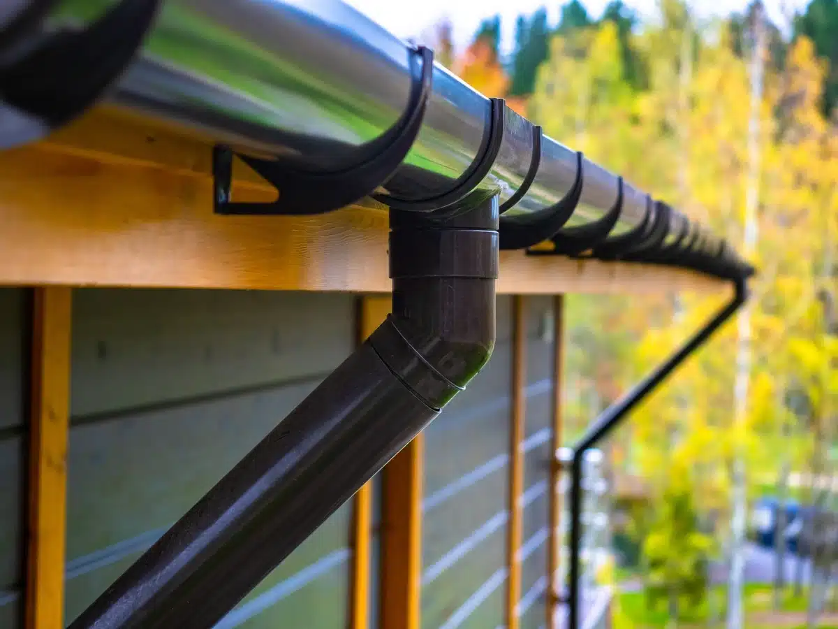 black-gutter-system-on-house black gutter system on roof