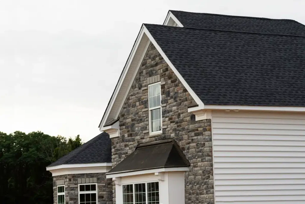 black shingle roof