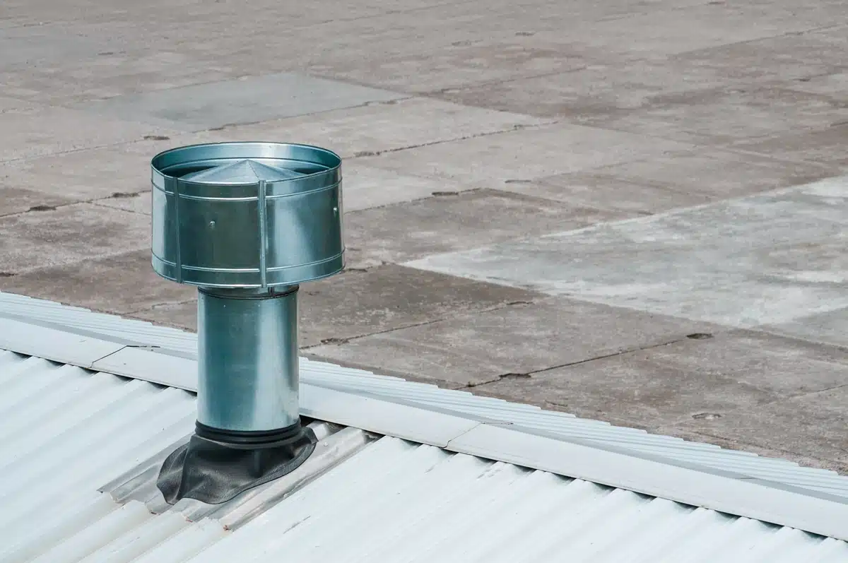 white metal roof and vent