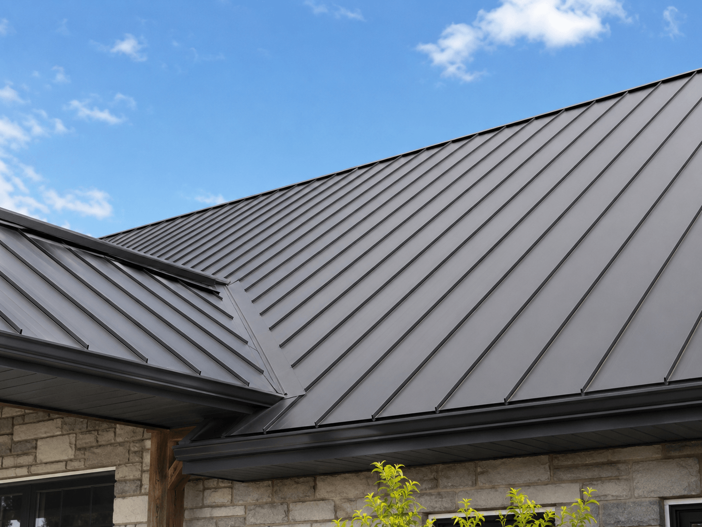 Metal roofing on a building