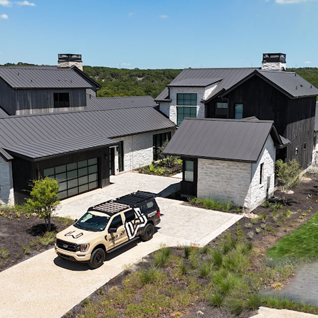 Standing-seam metal roofs with a Waypoint truck