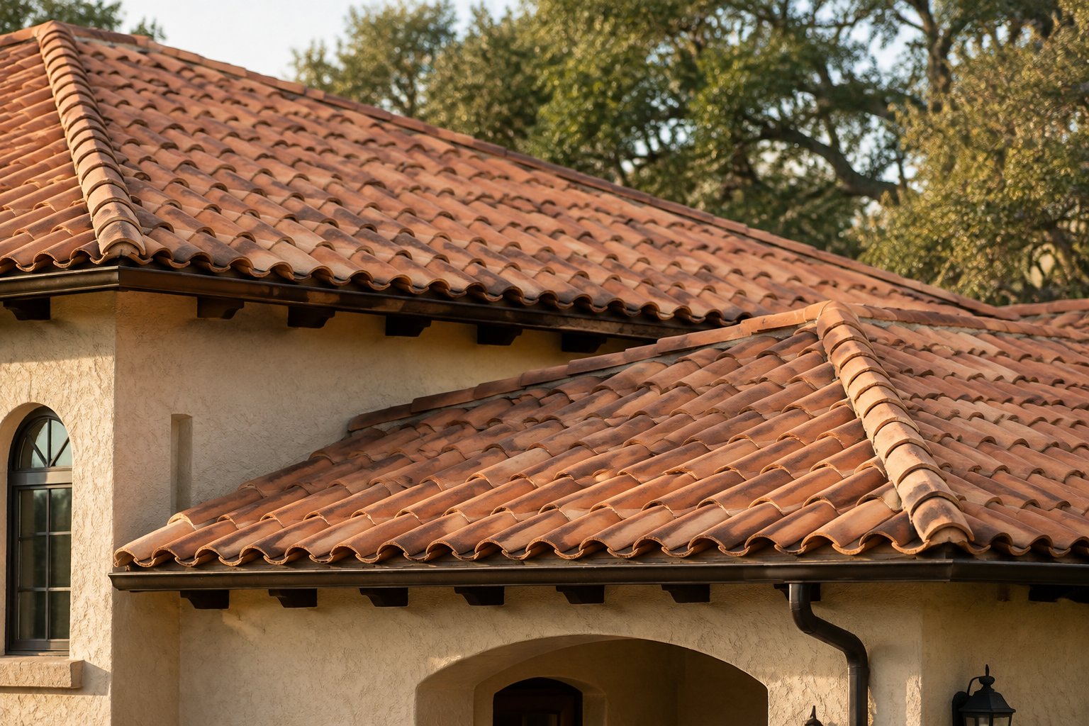 Clay tile roofing — AI illustration