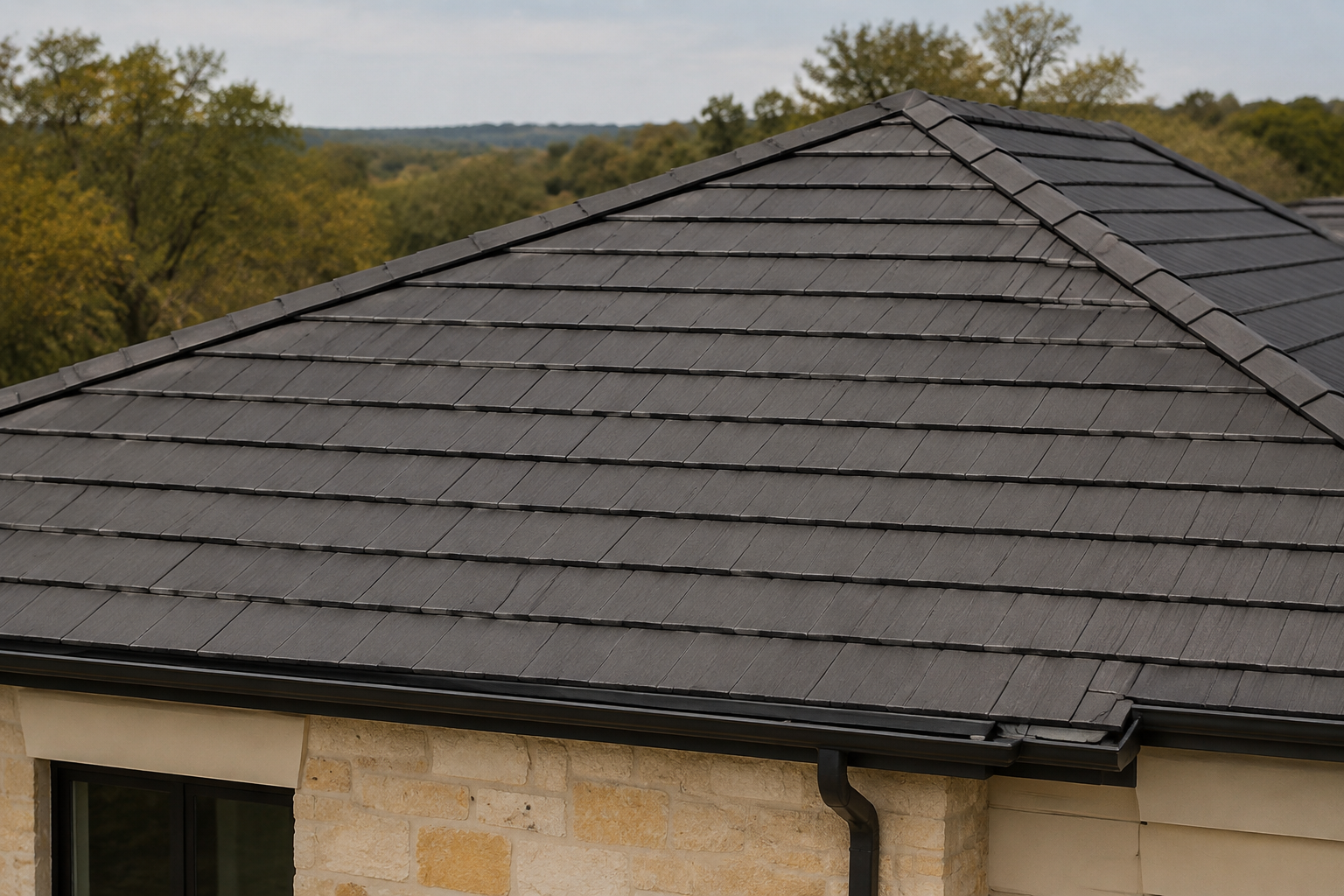 Concrete tile roofing — AI illustration