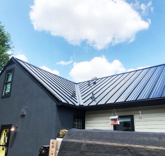 Level Edge completed metal roof
